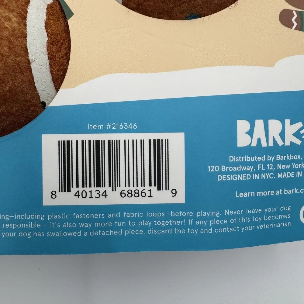 BARK Santa's Workchomp Gingerball Boys 4pc Squeaky Dog Toy NWT